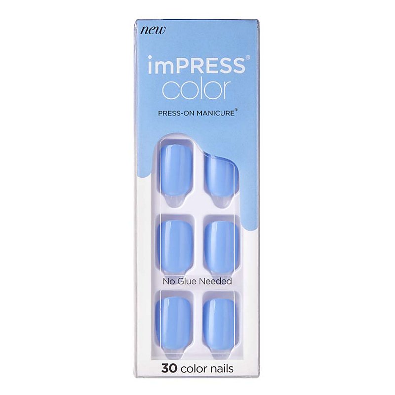 Kiss Impress Color Press On Manicure Baby Why So Blue Shop Nail Sets At H E B