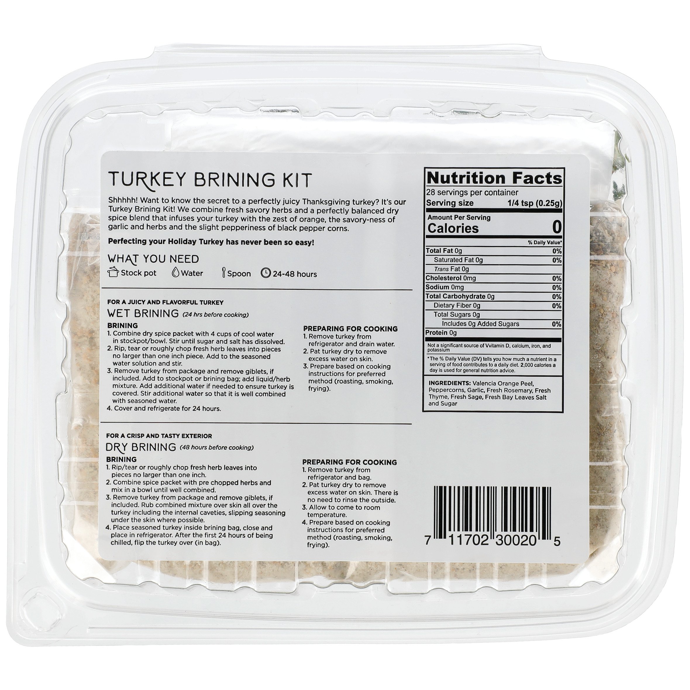 Organic Turkey Brine Kit - 16 oz. Garlic & Herb with Brine Bag by