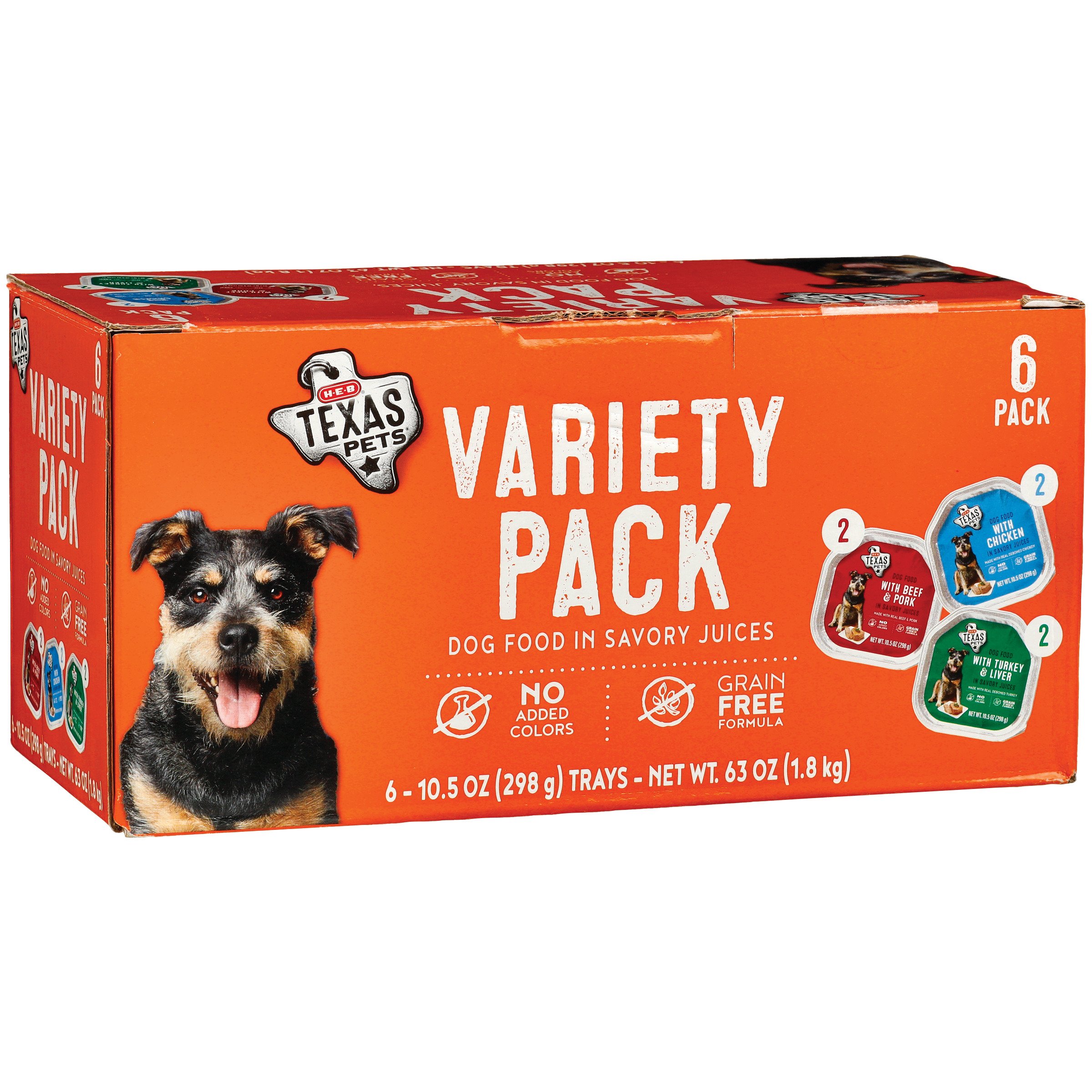 H E B Texas Pets Wet Dog Food Beef Chicken Turkey Variety Pack