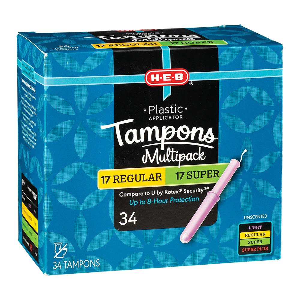 HEB Plastic Unscented Multipack Tampons Shop Feminine Care at HEB
