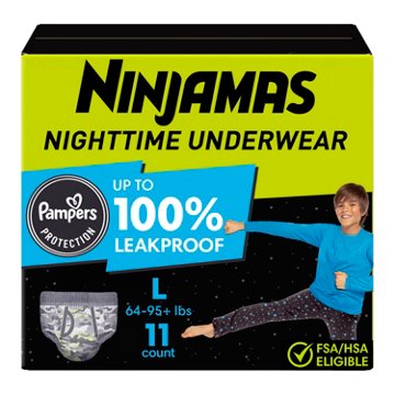 Ninjamas Nighttime Boys Underwear - Large, 11 ct