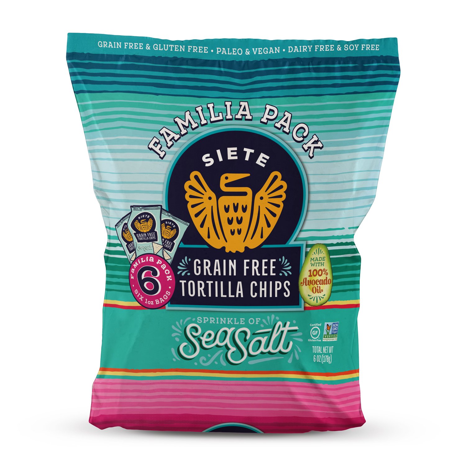 Siete Sea Salt Tortilla Chips Familia Pack 1 oz Bags Shop Chips at HEB