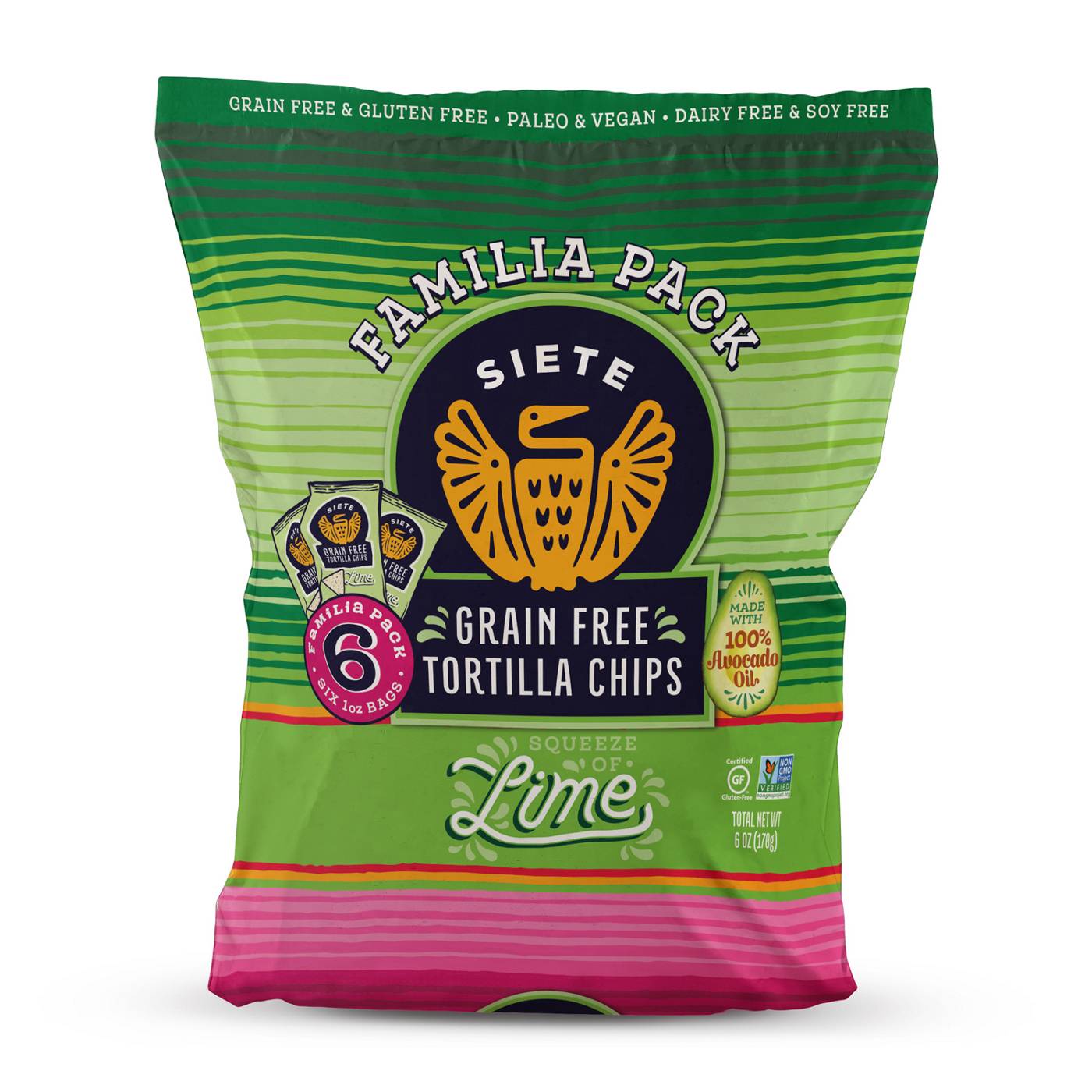 Siete Lime Tortilla Chips Familia Pack 1 oz Bags; image 1 of 4
