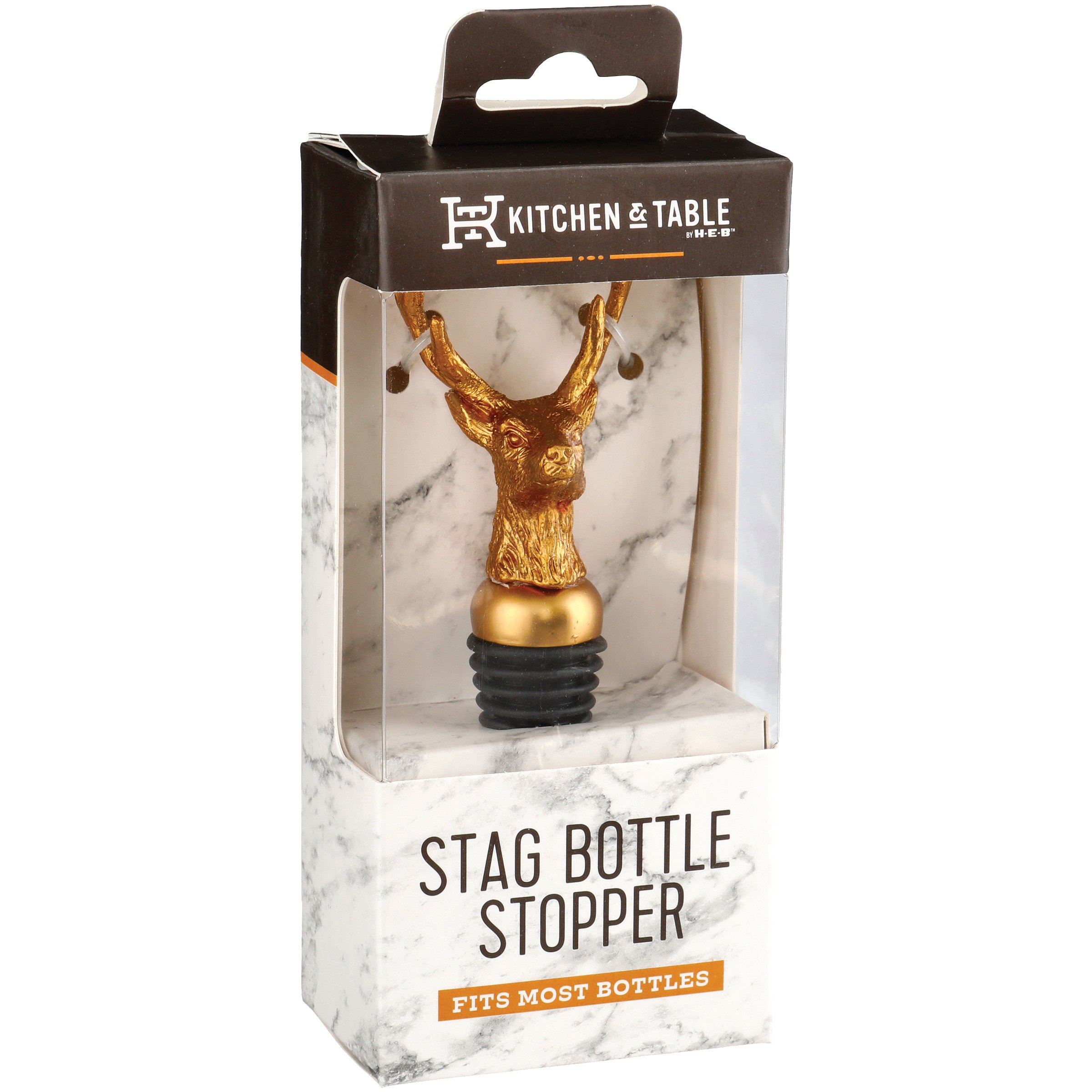 Kitchen & Table by HEB Stag Bottle Stopper Antique Gold Shop Bar