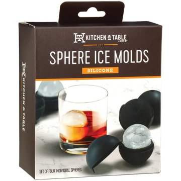 Kitchen & Table by H-E-B Silicone Sphere Ice Molds - Black, 4 ct