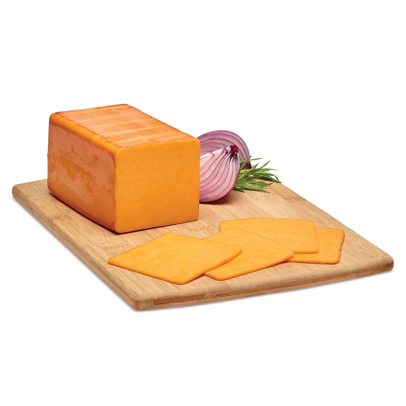 H-E-B Deli Sliced Post Oak Smoked Cheddar Cheese; image 1 of 2