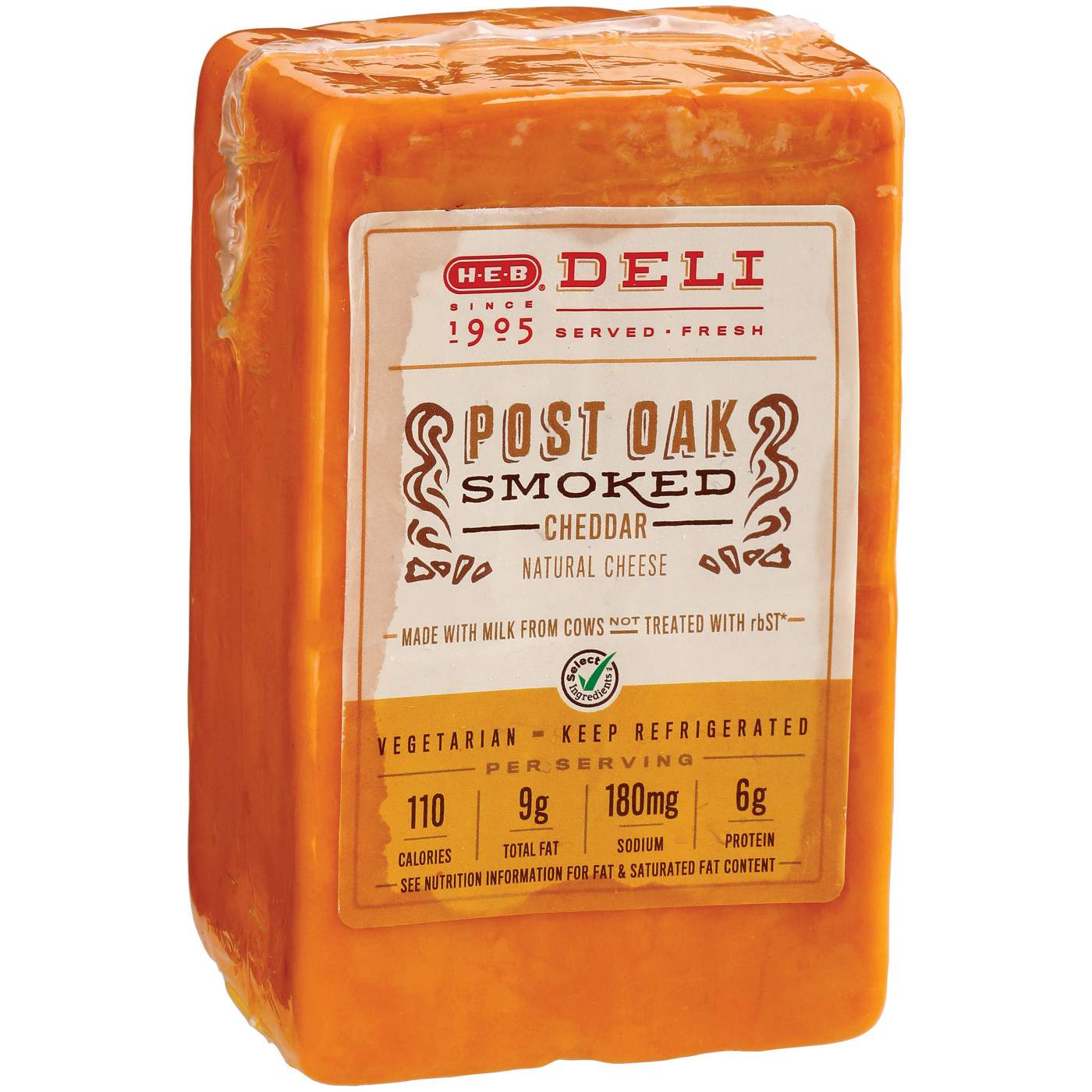 H-E-B Deli Post Oak Smoked Cheddar Cheese, Sandwich Sliced; image 2 of 4