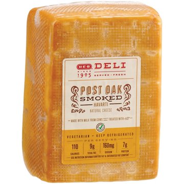 H-E-B Deli Post Oak Smoked Havarti Cheese, Custom Sliced