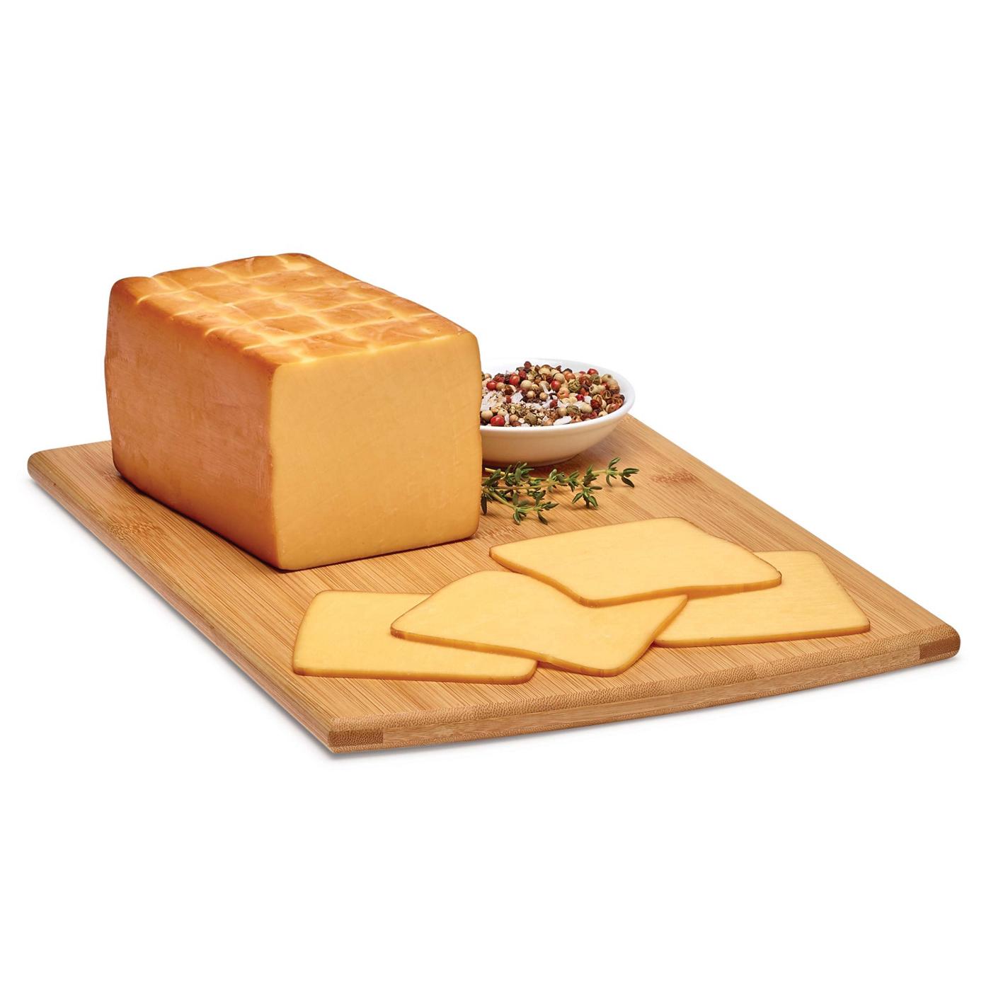 H-E-B Deli Sliced Post Oak Smoked Gouda Cheese; image 1 of 2