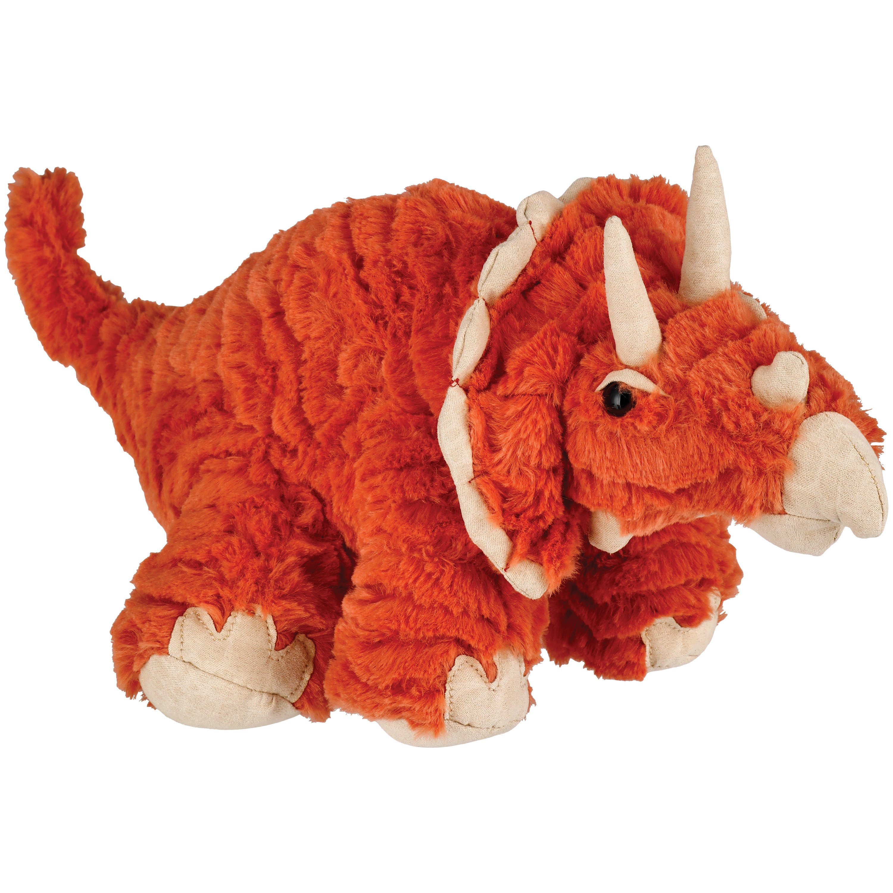 orange triceratops plush