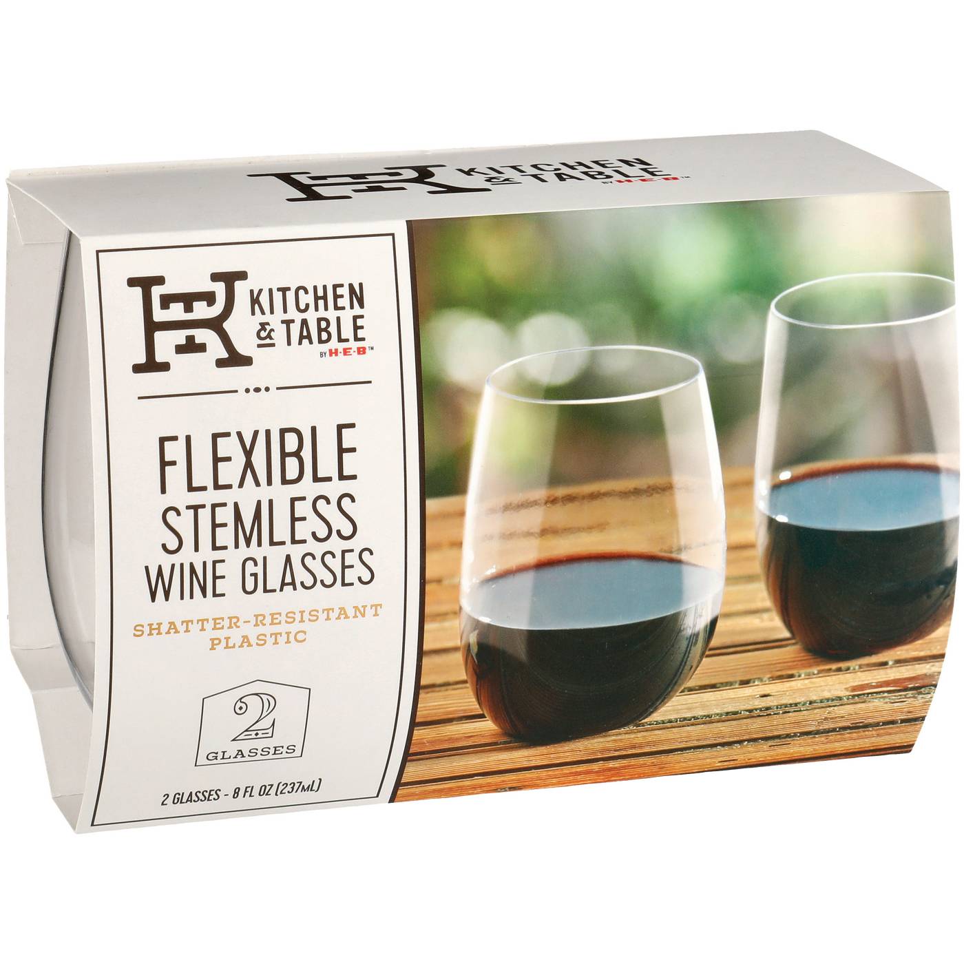 Kitchen & Table by H-E-B 2 Flexible Stemless Wine Glasses; image 1 of 2