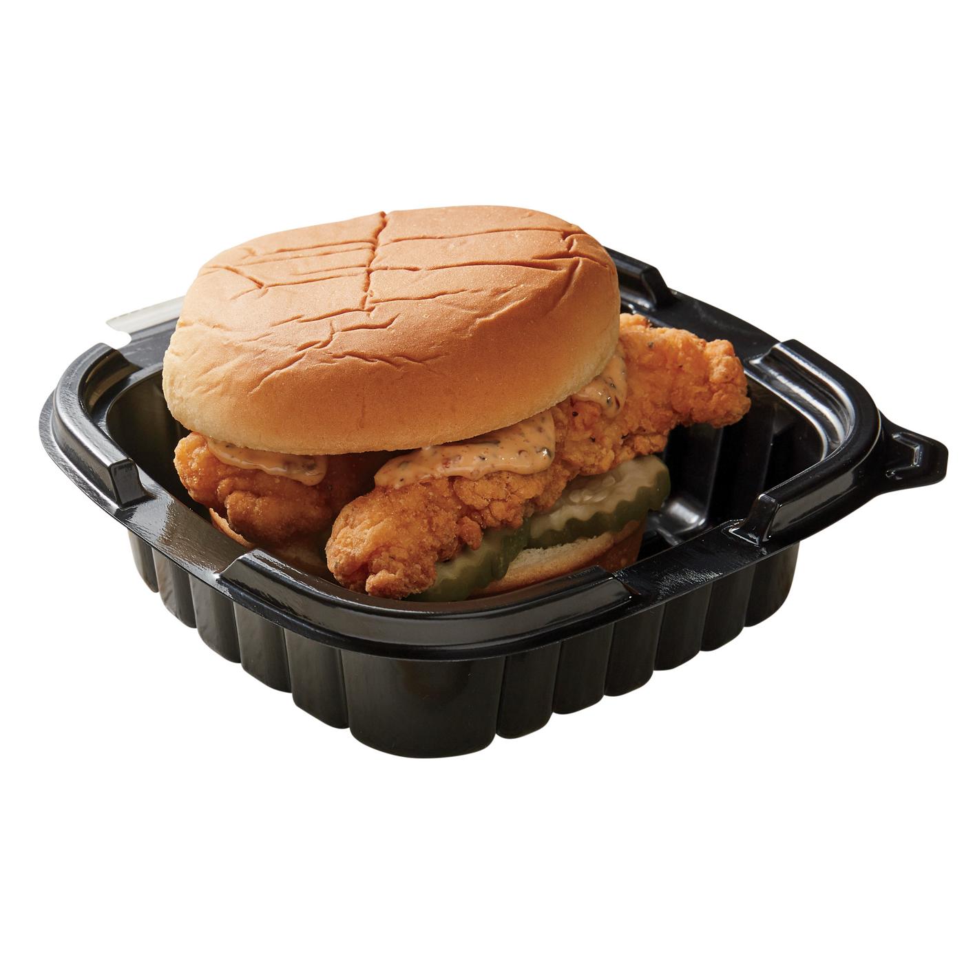 Meal Simple by H-E-B Chicken Tender Sandwich with Zesty Sauce & Pickles (Sold Hot); image 2 of 3