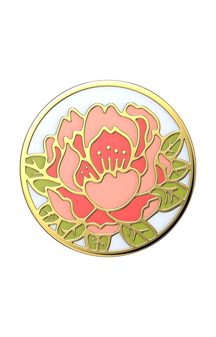 PopSockets Enamel Blooming Peony Pink PopGrip; image 1 of 2