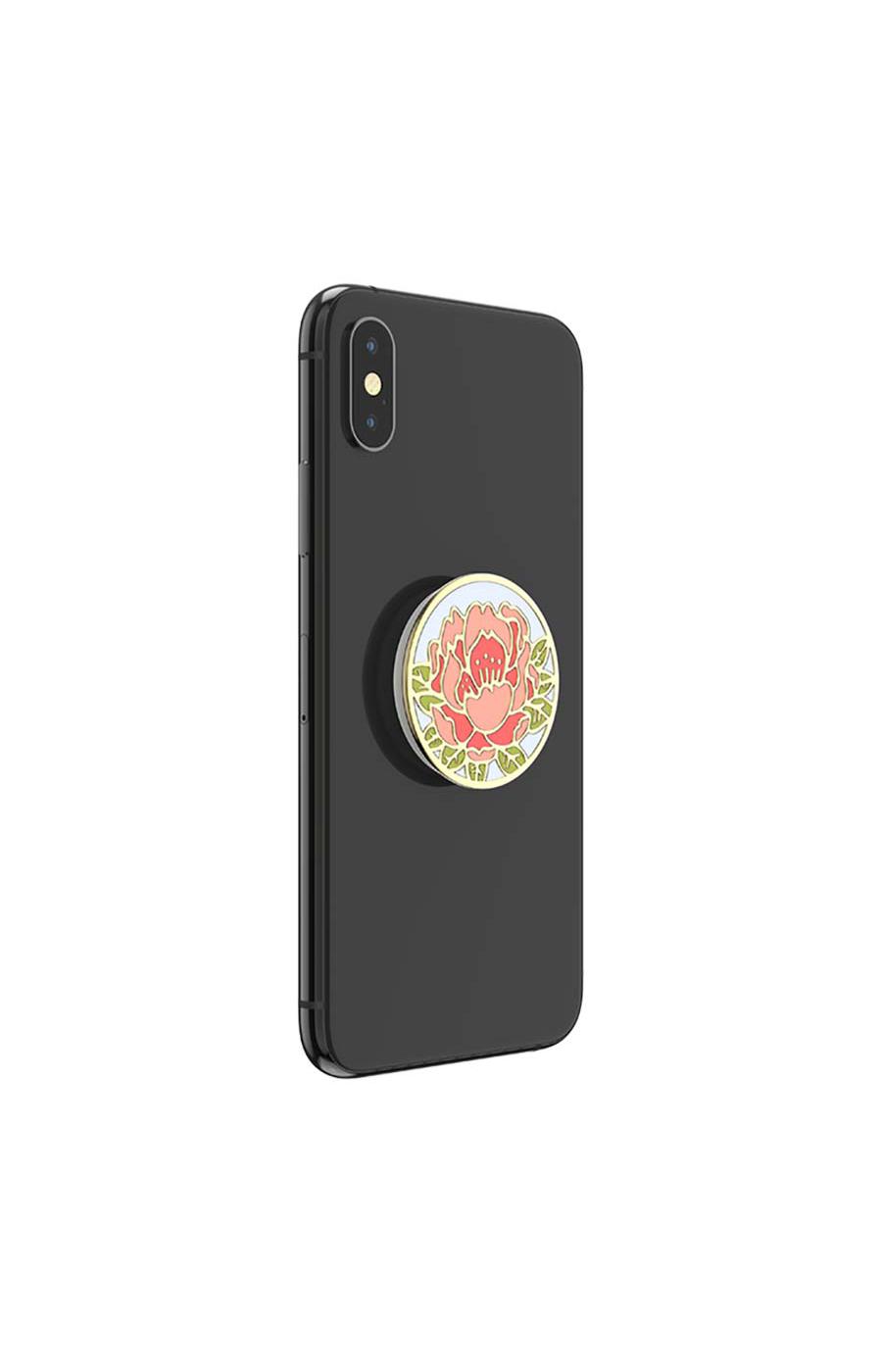 PopSockets Enamel Blooming Peony Pink PopGrip; image 2 of 2