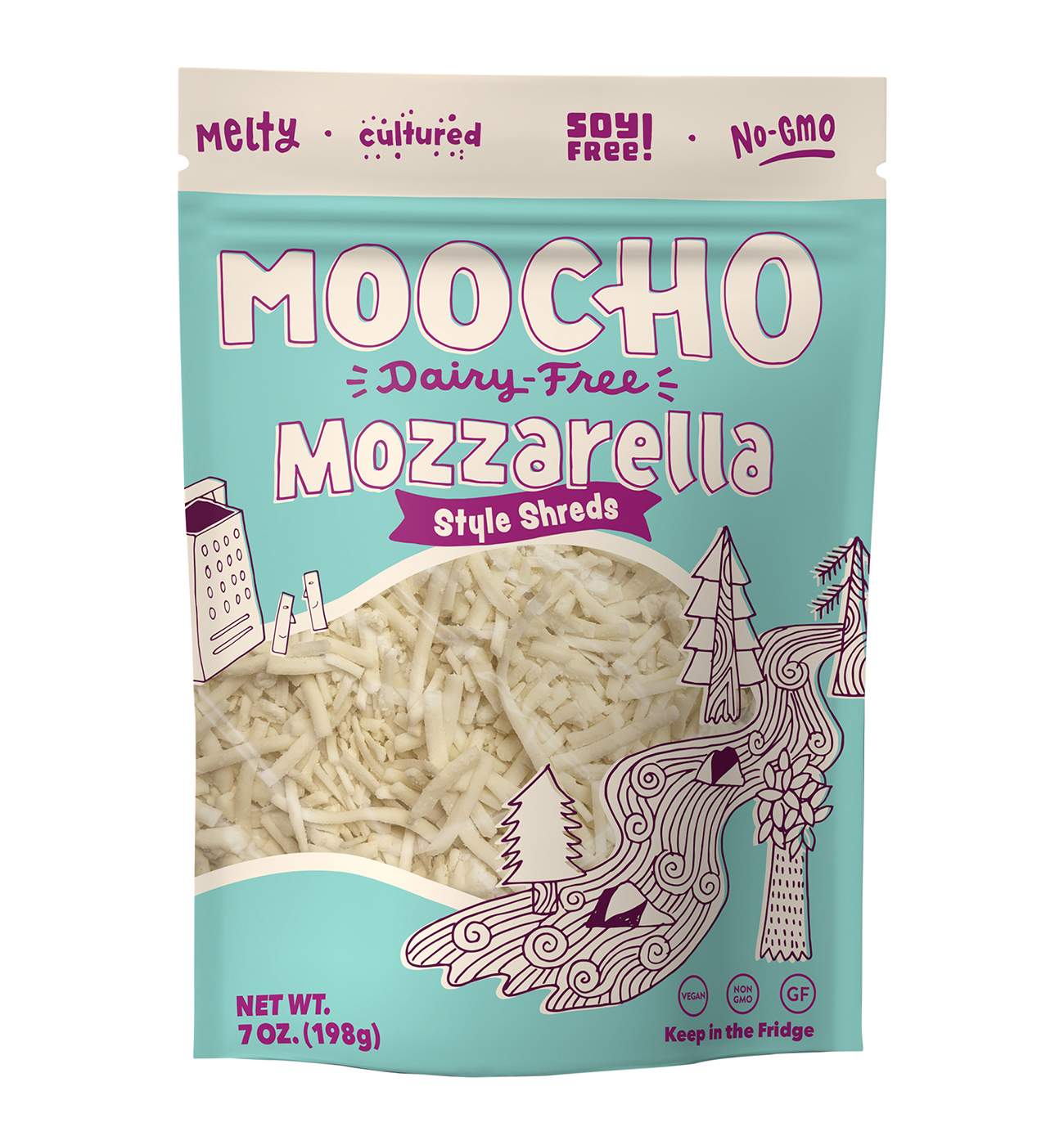 MOOCHO Dairy-Free Mozzarella Style Cheese Shreds; image 1 of 2