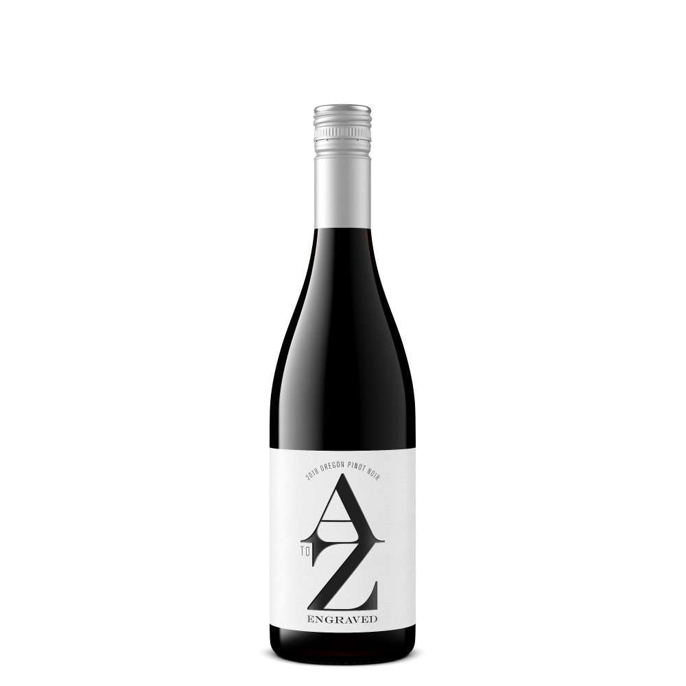 A to Z Engraved Pinot Noir Oregon Red Wine, 750 mL