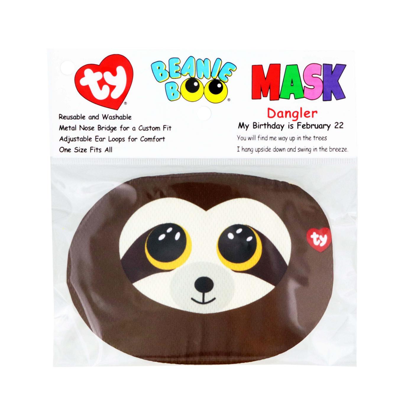 ty Beanie Boo Dangler-Brown Sloth Protective Face Mask; image 2 of 2