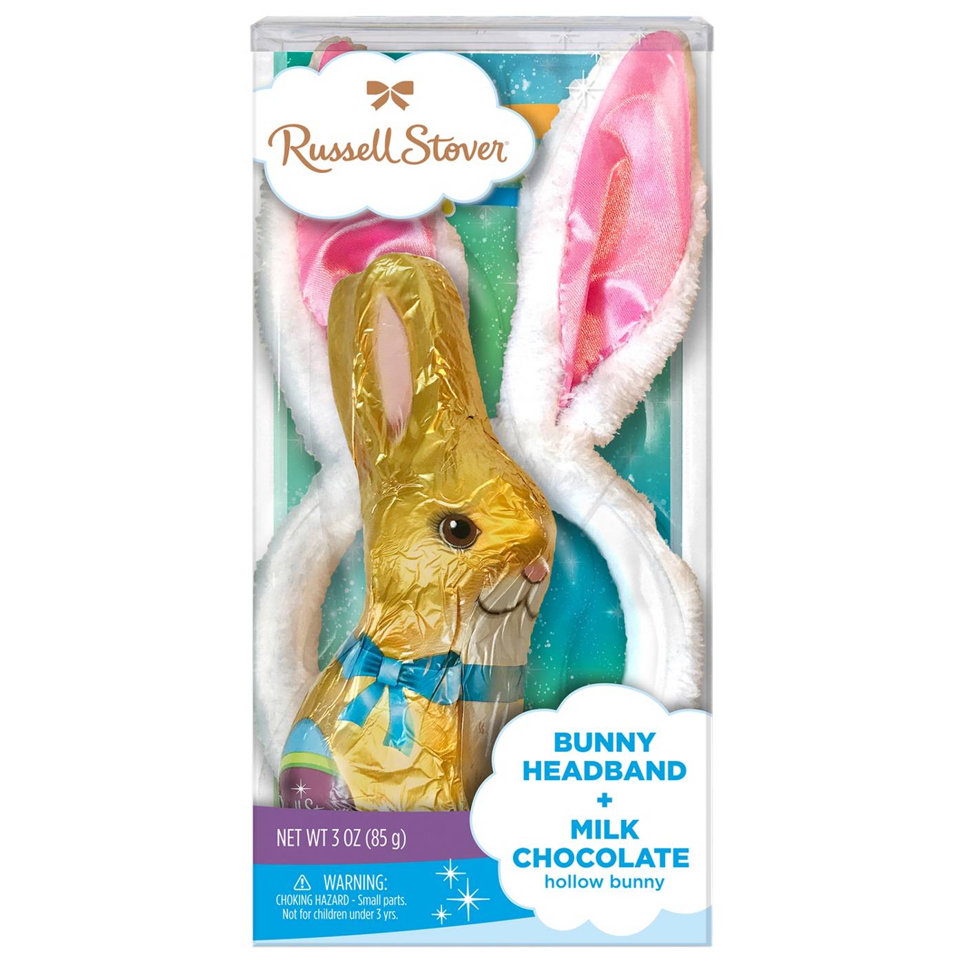 Russell Stover Hollow Milk Chocolate Easter Bunny with Headband; image 1 of 2