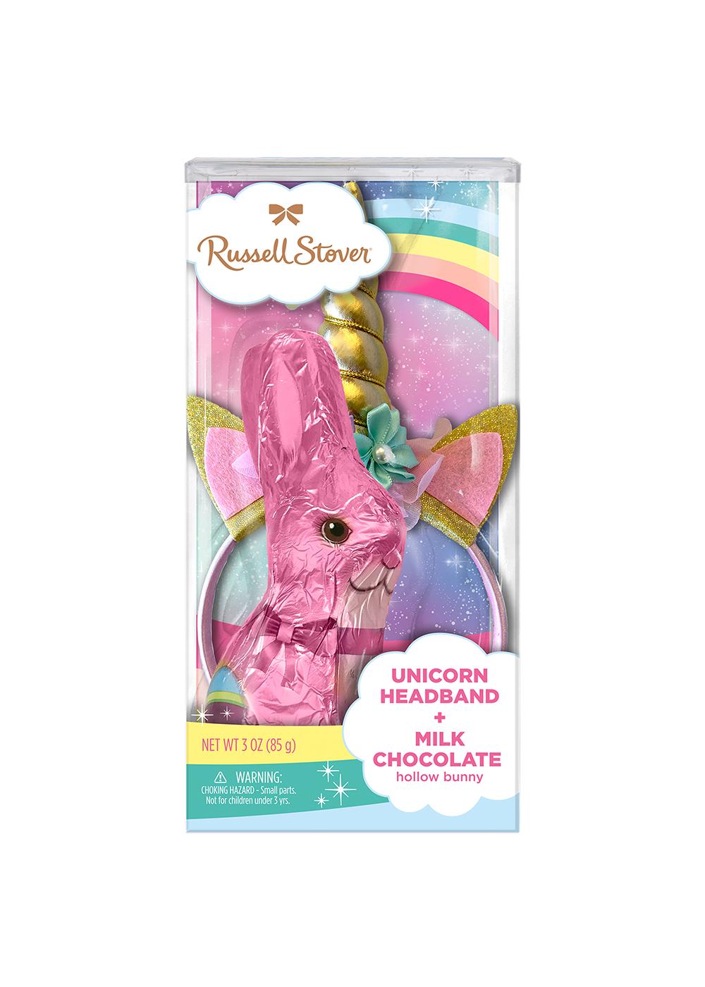 Russell Stover Hollow Milk Chocolate Easter Bunny & Unicorn Headband Set; image 1 of 2