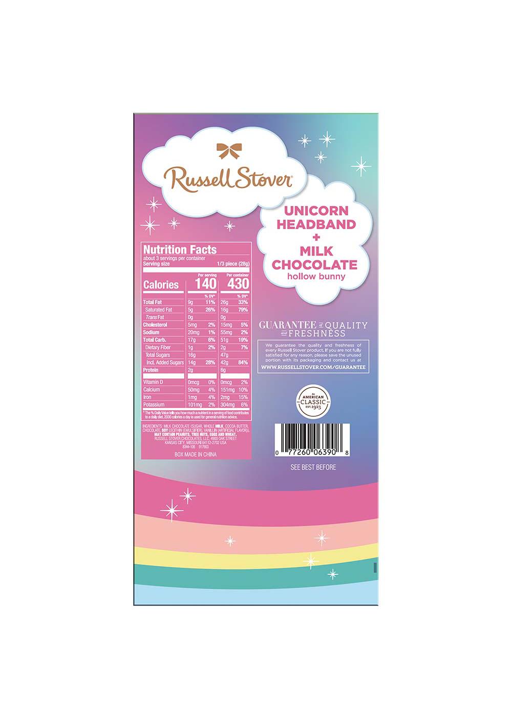 Russell Stover Hollow Milk Chocolate Easter Bunny & Unicorn Headband Set; image 2 of 2