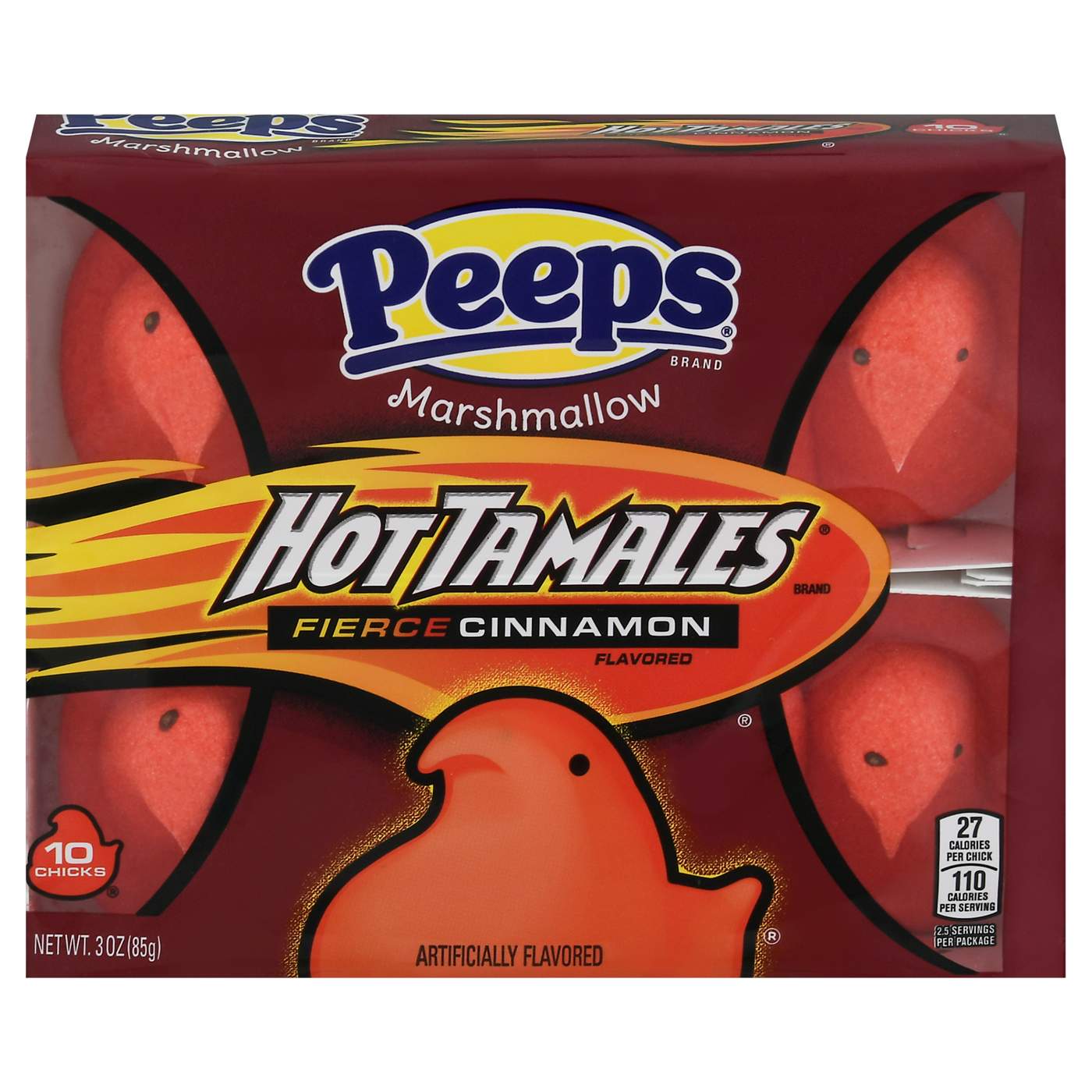 Peeps Marshmallow Easter Chicks - Hot Tamales Fierce Cinnamon; image 1 of 2