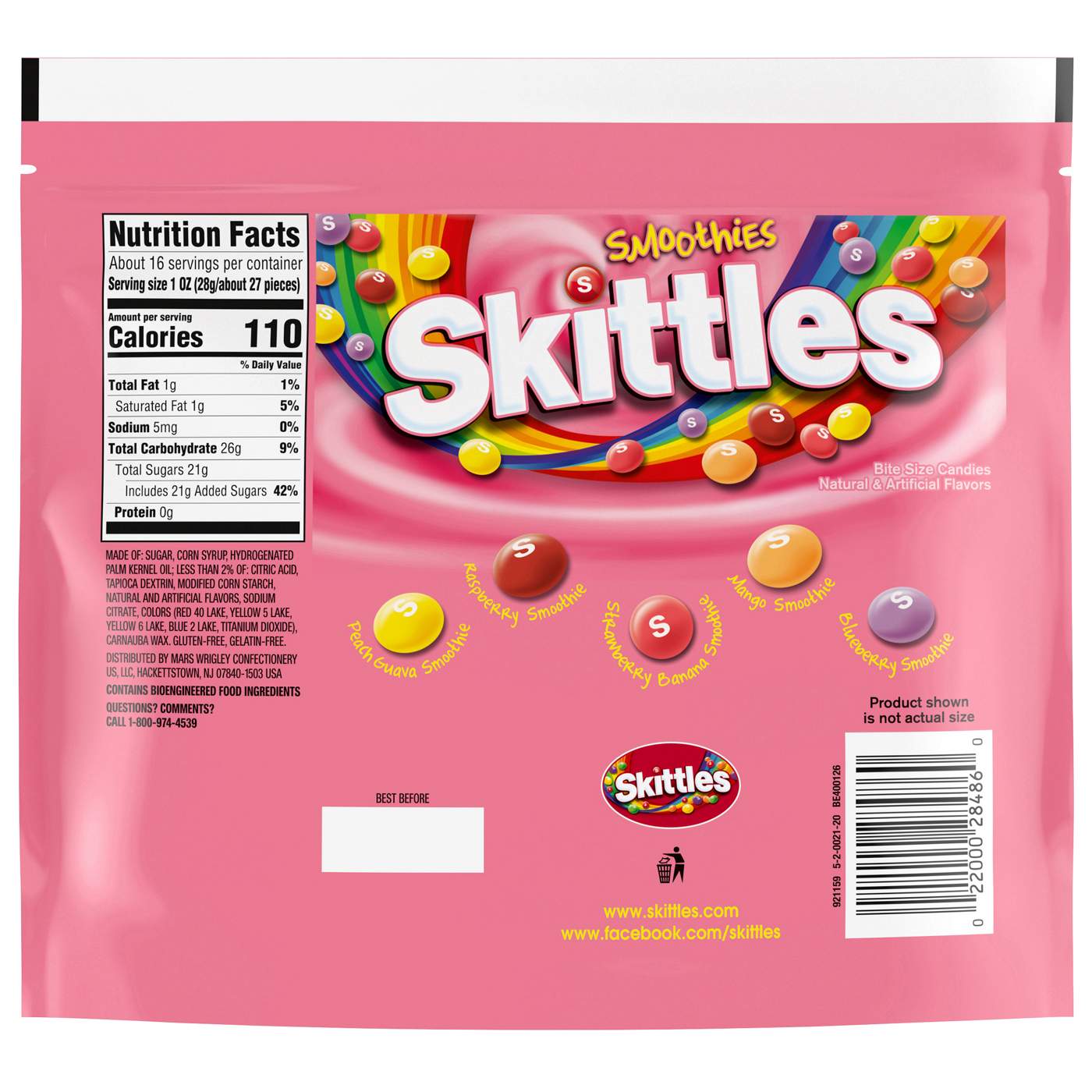 Skittles Smoothies Chewy Candy - Sharing Size; image 2 of 5