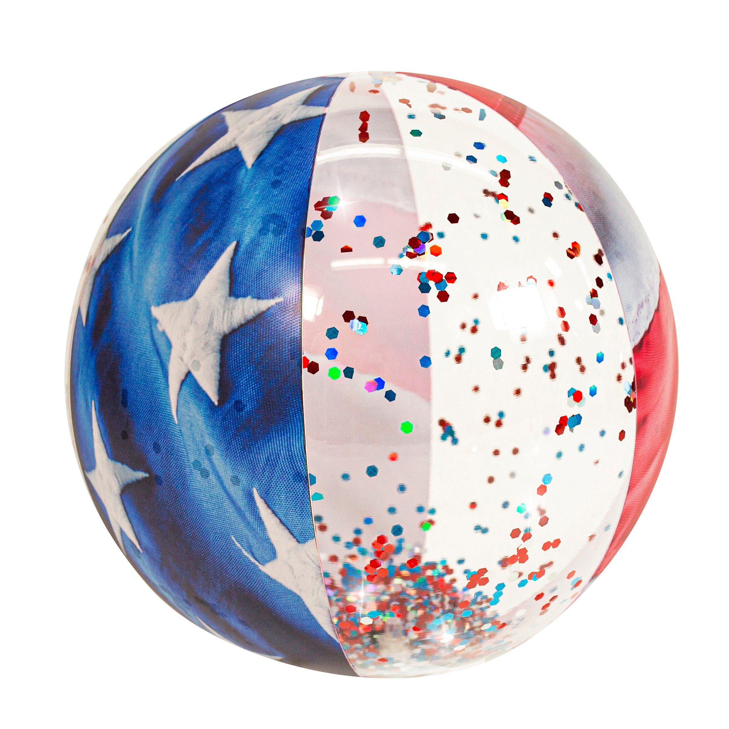 PoolCandy Stars & Stripes Glitter Beach Ball - Shop Patio & Outdoor At ...