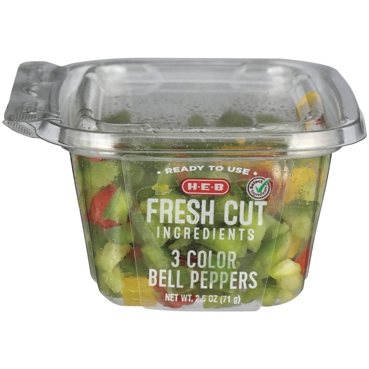 H-E-B Fresh Diced 3 Color Bell Peppers - Single Serve; image 1 of 2