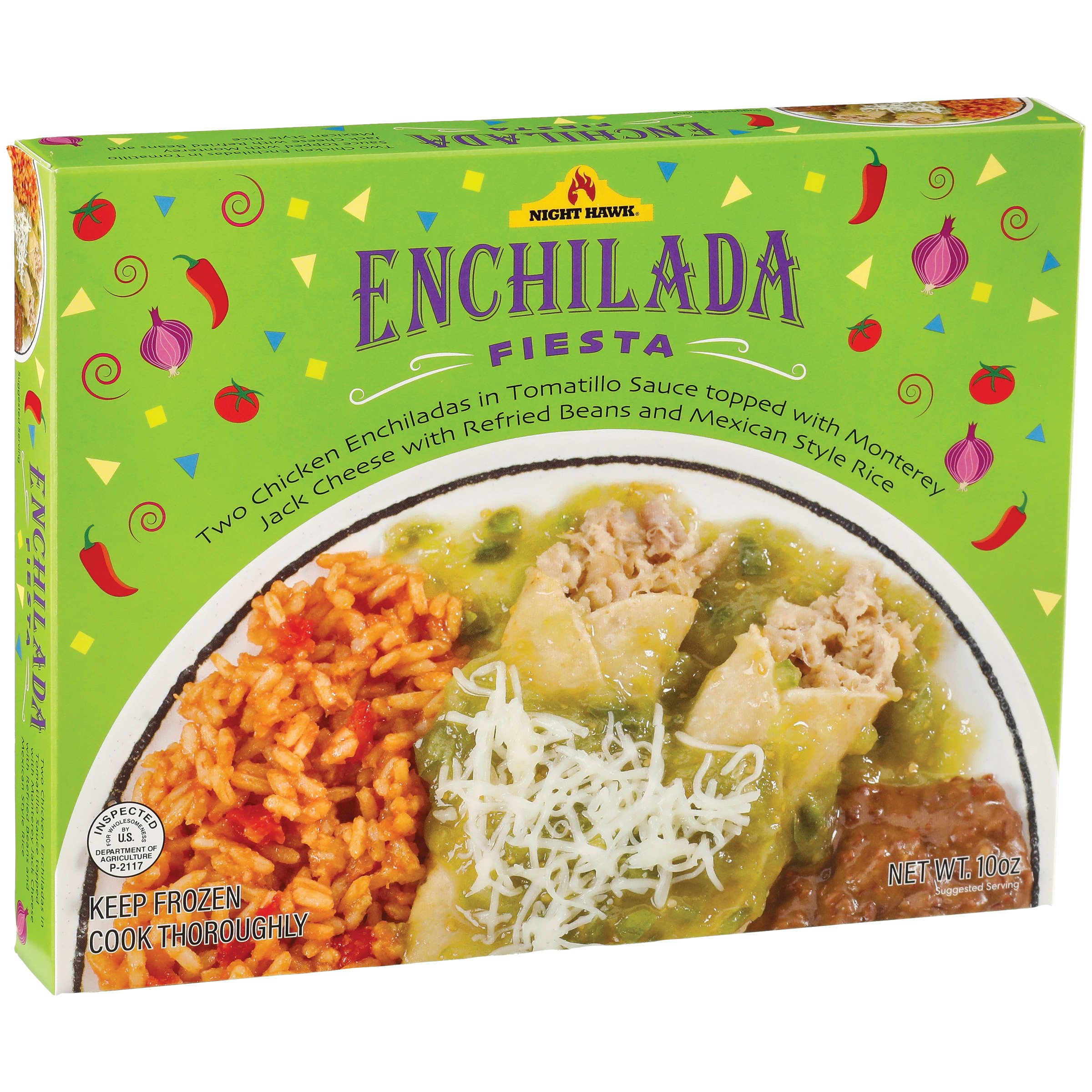 Night Hawk Chicken Enchiladas Frozen Meal, 10 oz