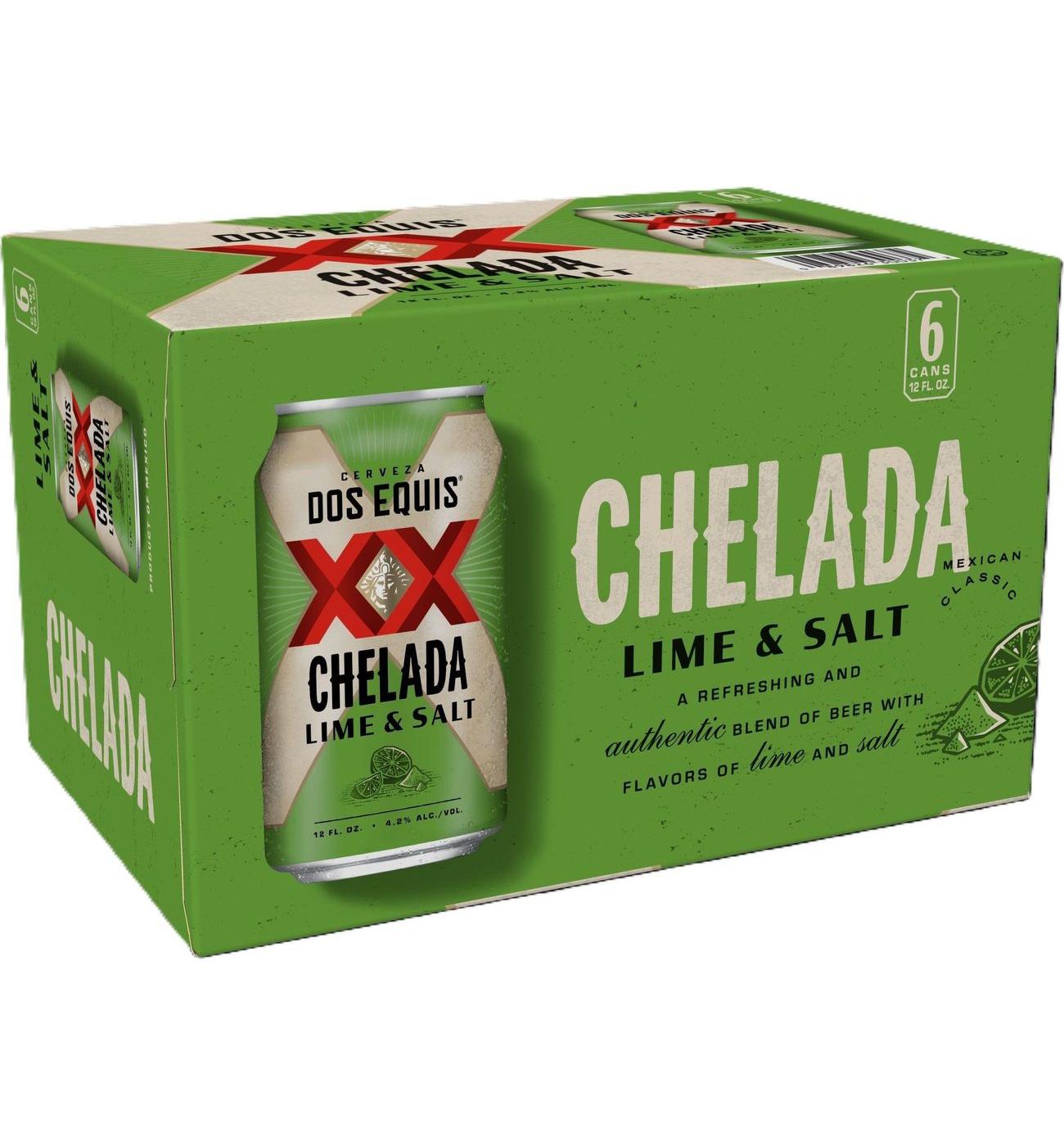 Dos Equis Lime & Salt Lager Especial Beer 6 pk Cans; image 1 of 4