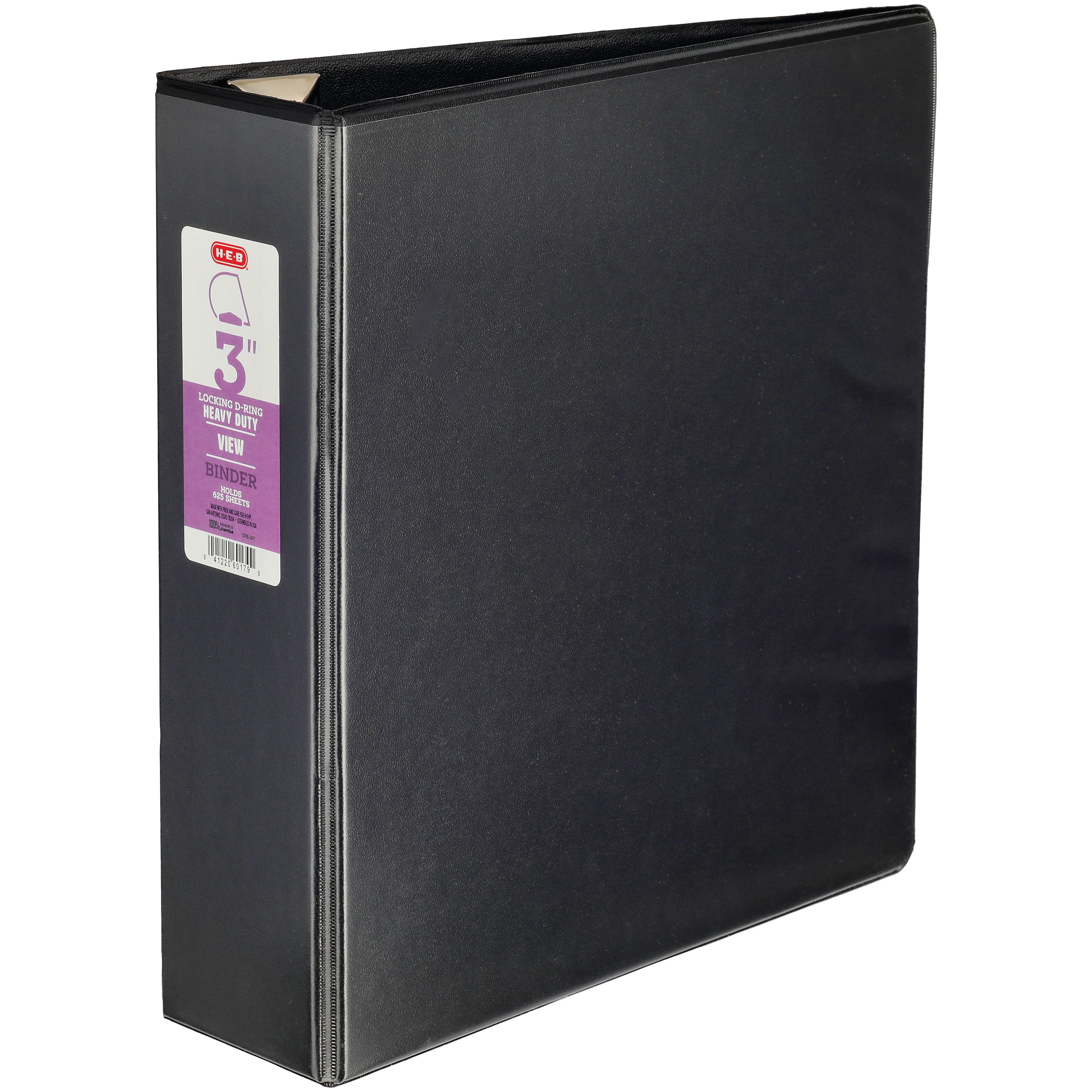 HEB Heavy Duty DRing View Binder Black Shop Binders at HEB