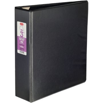H-E-B Locking D Ring Heavy Duty View Binder - Black, 3"