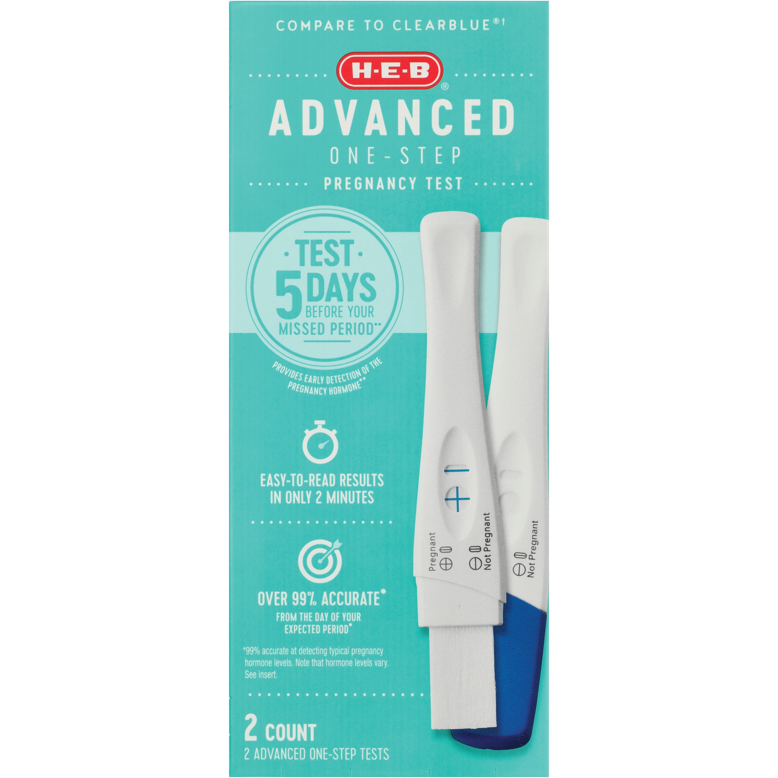 H-E-B Advanced One-Step Pregnancy Tests - Shop Pregnancy & Ovulation ...