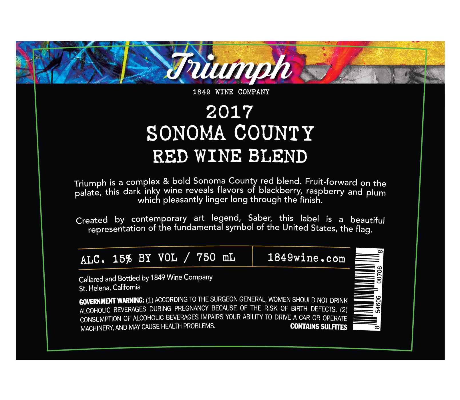 1849 Wine Co. Triumph Red Blend, Sonoma County; image 2 of 3