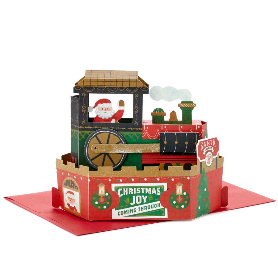 Hallmark Christmas Train Paper Wonder Displayable Pop Up Christmas Card With Sound And Motion