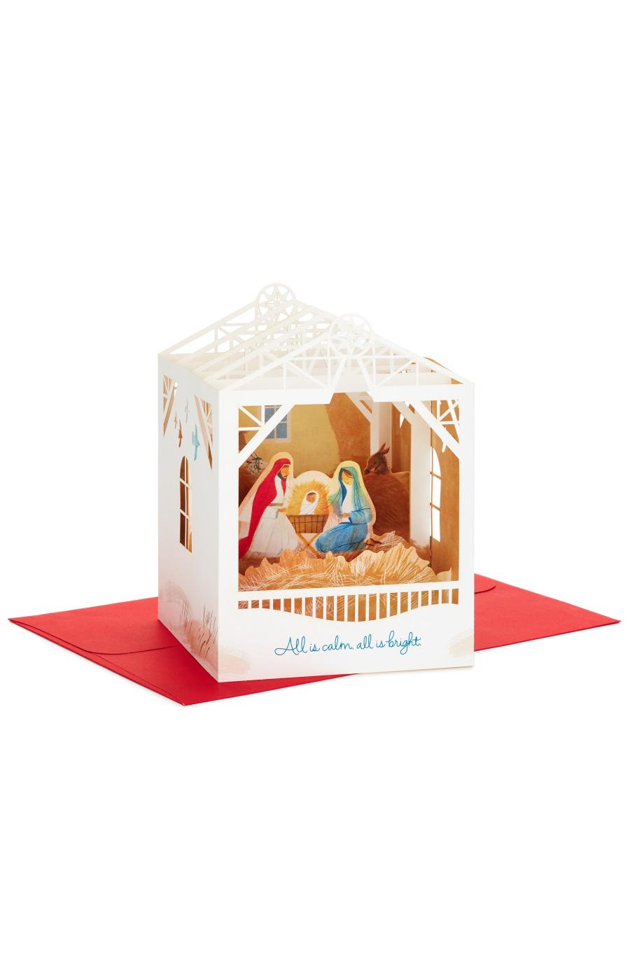 Hallmark Paper Wonder Nativity Scene Pop Up Christmas Card - S15; image 1 of 7