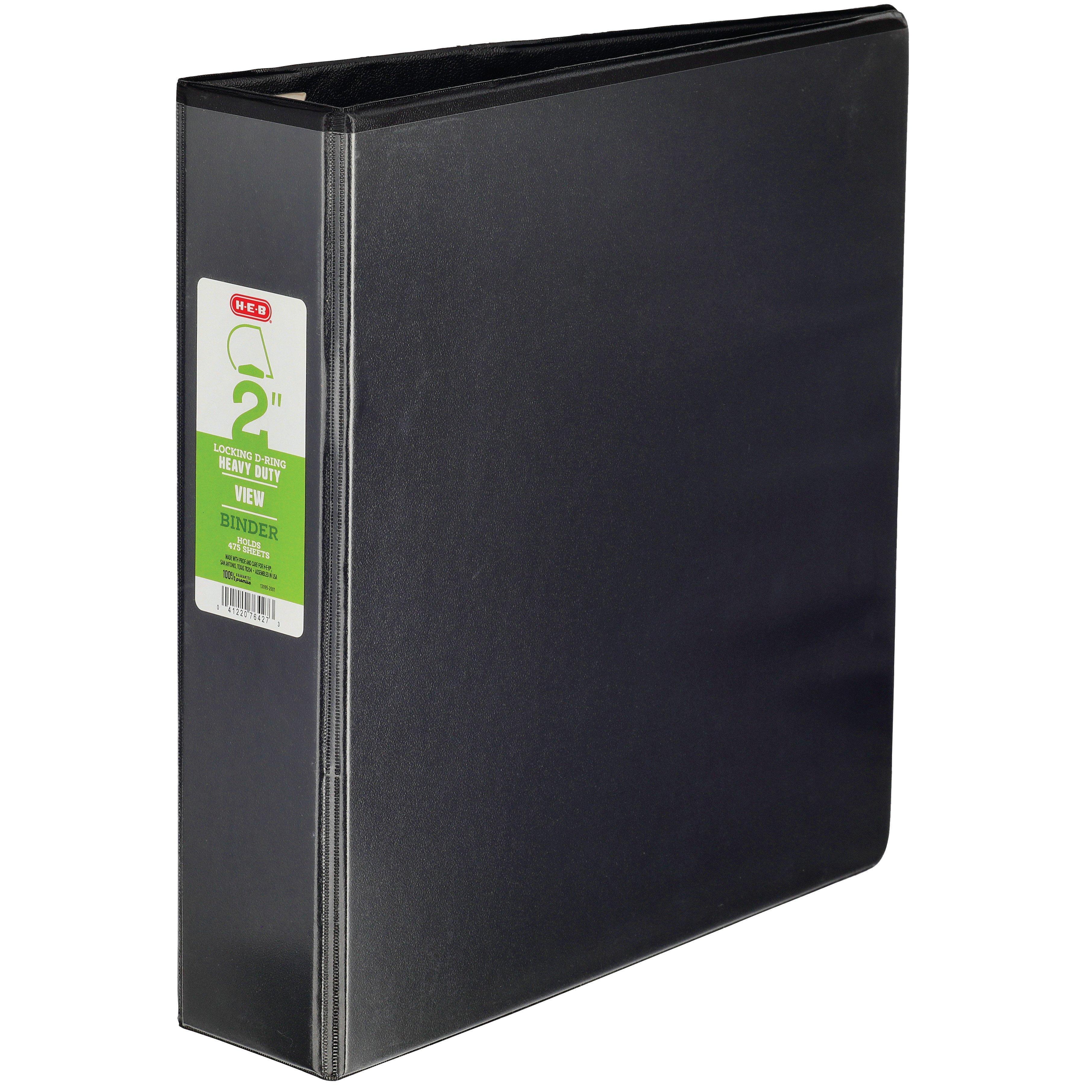 HEB Black Heavy Duty View Binder Shop Binders at HEB