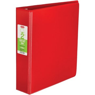 H-E-B Locking D Ring Heavy Duty View Binder - Red, 2"