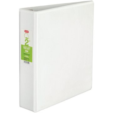 H-E-B Locking D Ring Heavy Duty View Binder - White, 2"