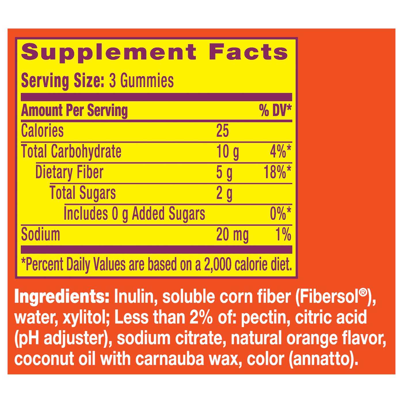Metamucil Fiber Gummies, Plant-Based Prebiotic Fiber Supplement Blend, No Sugar Added, Orange Flavor; image 9 of 9