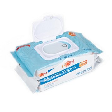 Hom Works Multi-Purpose Alcohol Wipes Twin Pack, 100 ct