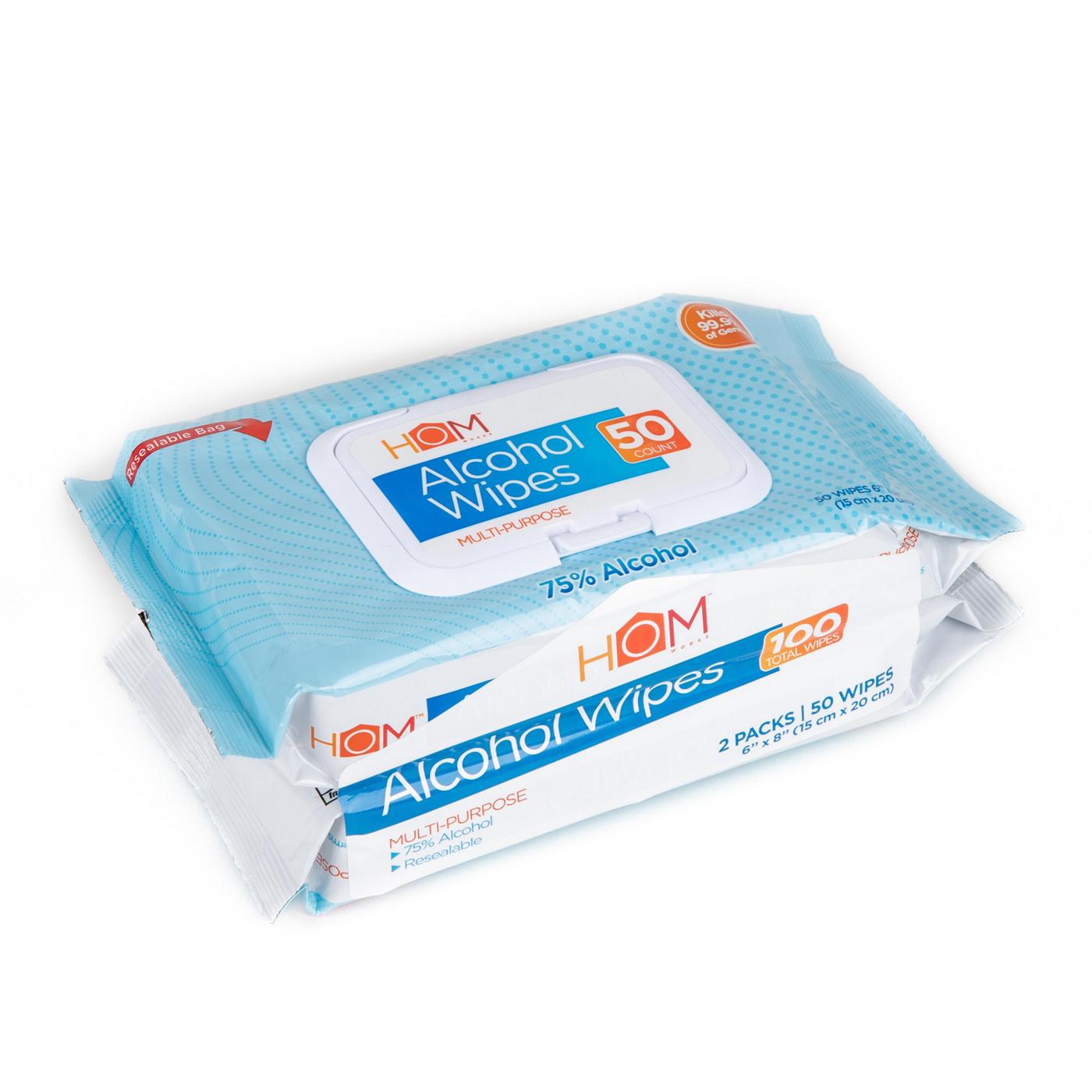 Hom Works Multi-Purpose Alcohol Wipes Twin Pack; image 3 of 3