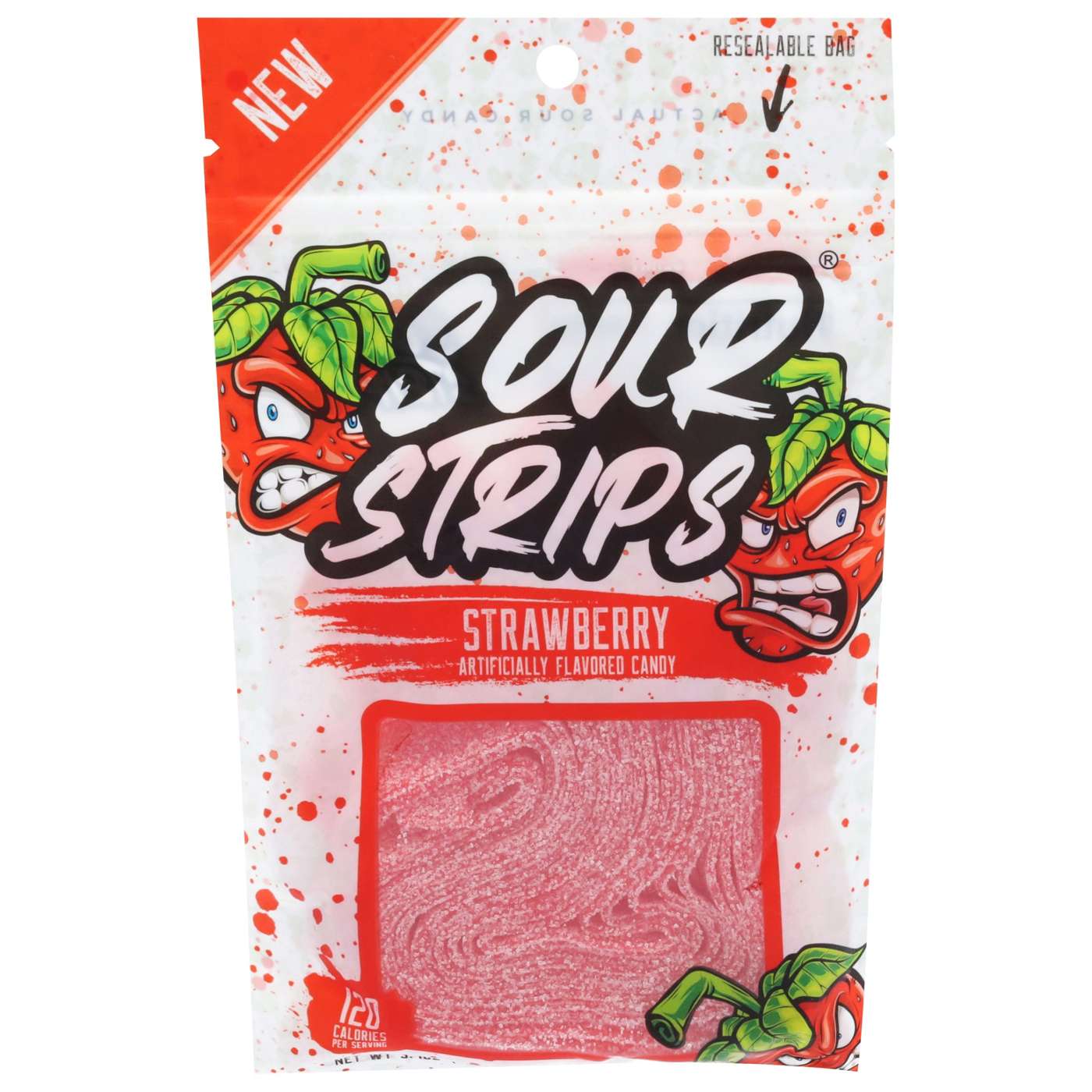 Sour Strips Strawberry Candy; image 1 of 2