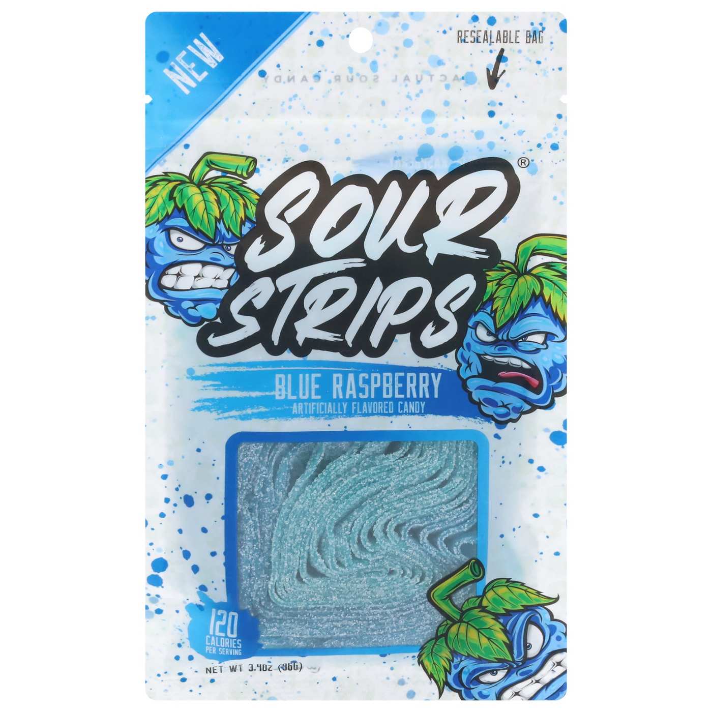 Sour Strips Blue Raspberry Candy; image 1 of 2