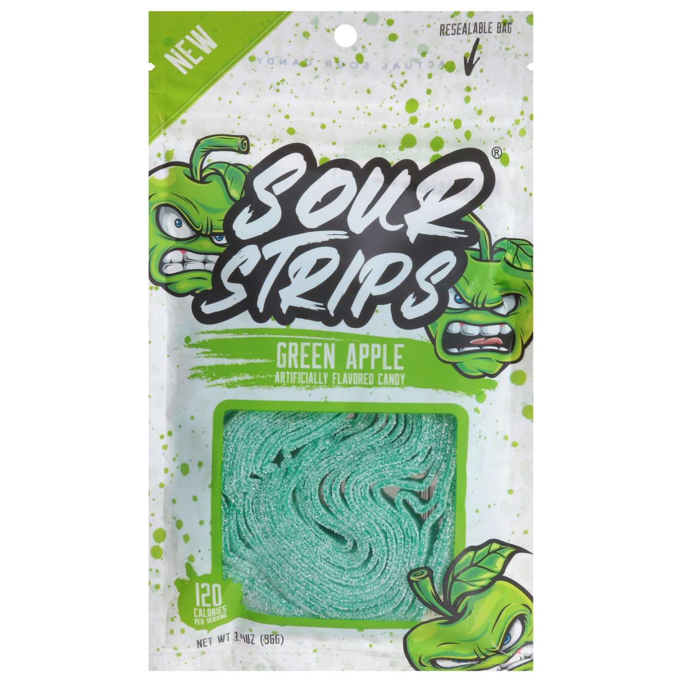 Sour Strips Green Apple Candy; image 1 of 2
