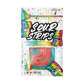 Sour Strips Rainbow Flavor Candy, 3.4 oz