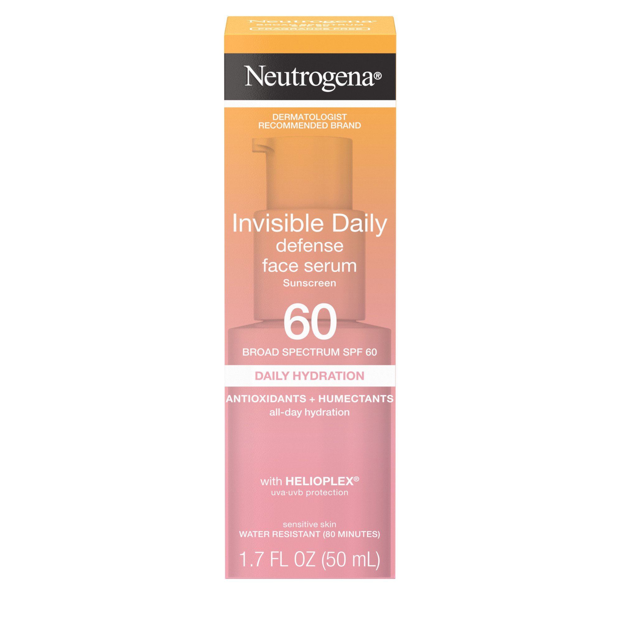 Neutrogena Invisible Daily Defense Face Serum Sunscreen SPF 60+ Shop Sunscreen & self
