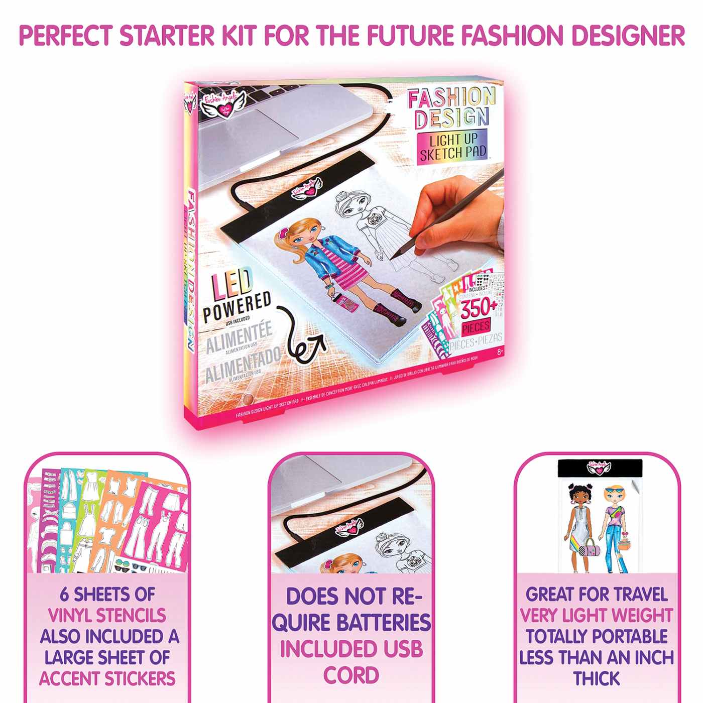 Fashion Angels Fashion Design Light Up Sketch Pad Shop Kits at HEB