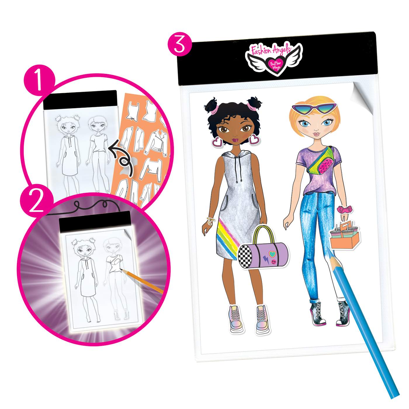 Fashion Angels Fashion Design Light Up Sketch Pad Shop Kits at HEB