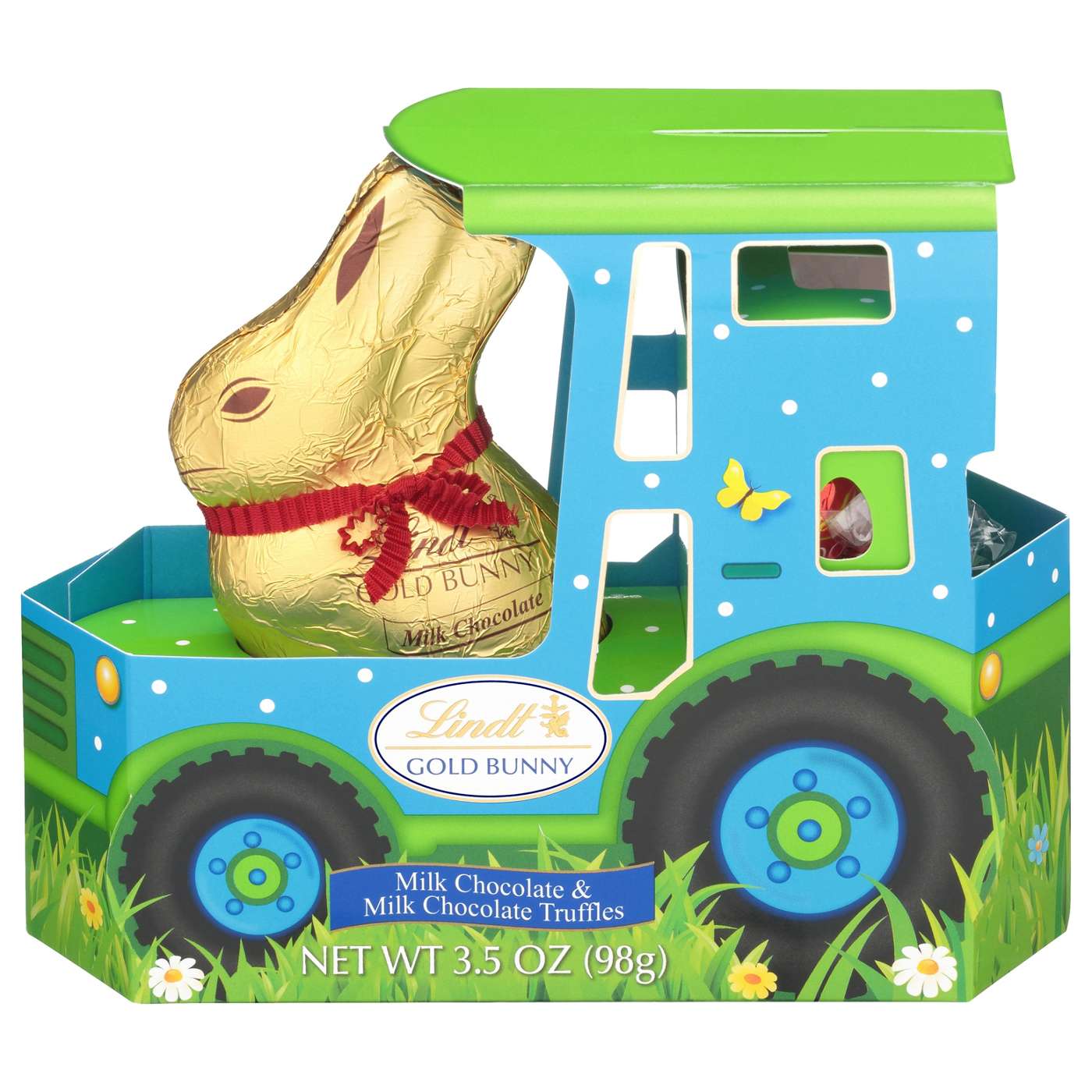 Lindt Milk Chocolate Truffles & Gold Bunny Easter Tractor Gift Box; image 1 of 2